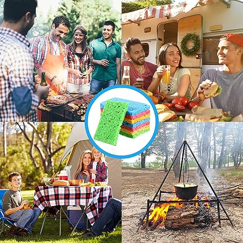Zhengmy 200 Pieces Sponges Bulk Sponges Kitchen Compressed Sponge Natural Dish Sponge Compressed Wood Pulp Cleaning Without Scratching for Kitchen Bathroom, 3.9 x 2.4 x 0.12 Inch (Multicolor) - color: Multicolor