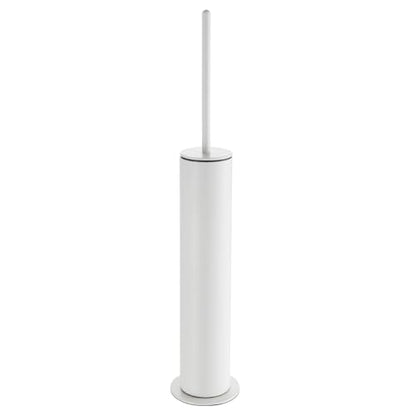 BGL Toilet Brush with Holder Set White Aluminium Standing for Bathroom Toilet Bowl Cleaner Brush and Holder Set, Round Design - color: White-standing