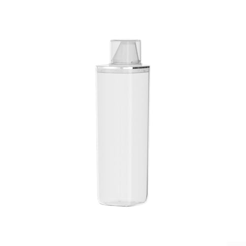 Transparent sealed laundry detergent canister with reflow design and graduated markings, constructed from PET material for organized and mess storage of laundry additives (2L) - size: 2L