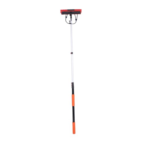 MAVIS LAVEN Solar Panel Brush Kit, ABS PC Aluminum Nylon Hairs Water Fed Window Cleaner with 12ft Telescoping Pole, 35cm Brush for Roof RV Gutter Boat Deck Cleaning