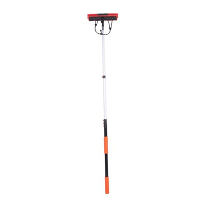 MAVIS LAVEN Solar Panel Brush Kit, ABS PC Aluminum Nylon Hairs Water Fed Window Cleaner with 12ft Telescoping Pole, 35cm Brush for Roof RV Gutter Boat Deck Cleaning