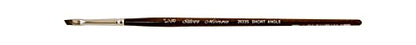 Silver Brush 2633S-018 Monza Short Handle Synthetic Mongoose Brush, Short Angle, 1/8-Inch - size: 1/8-Inch
