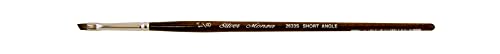 Silver Brush 2633S-018 Monza Short Handle Synthetic Mongoose Brush, Short Angle, 1/8-Inch - size: 1/8-Inch