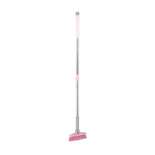 Cleaning Brush with Long Handle Floor Scrubbers for Tub Tile Cleaning Supplies Scrub Brush for Bathroom Bathtub Toilet Floor Kitchen Apartment Essentials forfor Women Men (Pink)