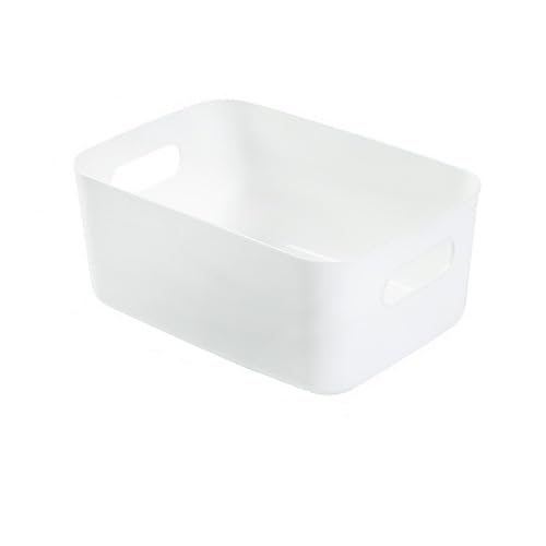 Plastic Storage Bins and Baskets for Efficient Home Classroom Organization Plastic Storage Container Under Bed,Under Sink Bathroom Organizer (Medium white) - style: Medium white