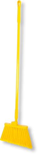 SPARTA 41082EC04 Plastic Color Coded Broom, Flagged Bristles, Long Broom With Angled Head For Large Debris, 56 Inches, Yellow, (Pack of 12) - color: Yellow
