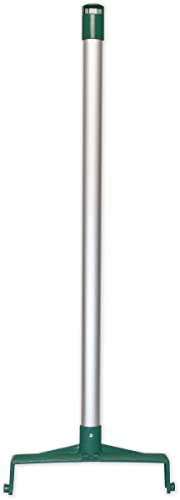 SPARTA Color Coded Upright Dustpan with 30 Inch Aluminum Handle, Serrated Edge and Locking Yoke, Standing Commercial Floor Dust Pan, Green