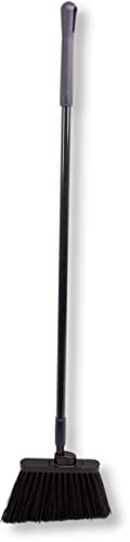 SPARTA 41082EC03 Plastic Color Coded Broom, Flagged Bristles, Long Broom With Angled Head For Large Debris, 56 Inches, Black, (Pack of 12) - color: Black