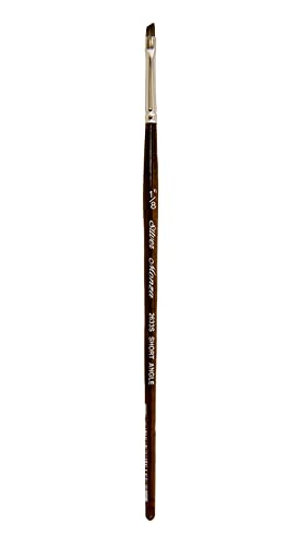 Silver Brush 2633S-018 Monza Short Handle Synthetic Mongoose Brush, Short Angle, 1/8-Inch - size: 1/8-Inch