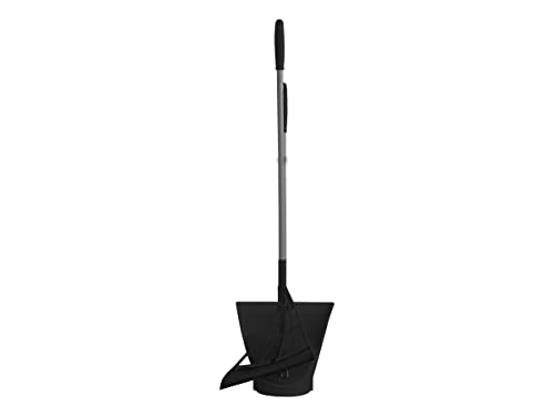 Broombi and Dustpan Set - All-Surface Silicone Broom & Squeegee for Indoor Cleaning - Sweeps Glass, Dust, Removes Pet Hair, Liquids - Smooth Floors, Rugs, Windows - One-Click Smart Dustpan (Black) - color: Black