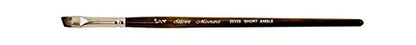 Silver Brush 2633S-014 Monza Short Handle Synthetic Mongoose Brush, Short Angle, 1/4-Inch - size: 1/4-Inch