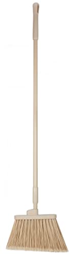 SPARTA 41082EC25 Plastic Color Coded Broom, Flagged Bristles, Long Broom With Angled Head For Large Debris, 56 Inches, Tan, (Pack of 12) - color: Tan