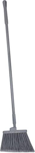SPARTA 41082EC23 Plastic Color Coded Broom, Flagged Bristles, Long Broom With Angled Head For Large Debris, 56 Inches, Gray, (Pack of 12) - color: Gray