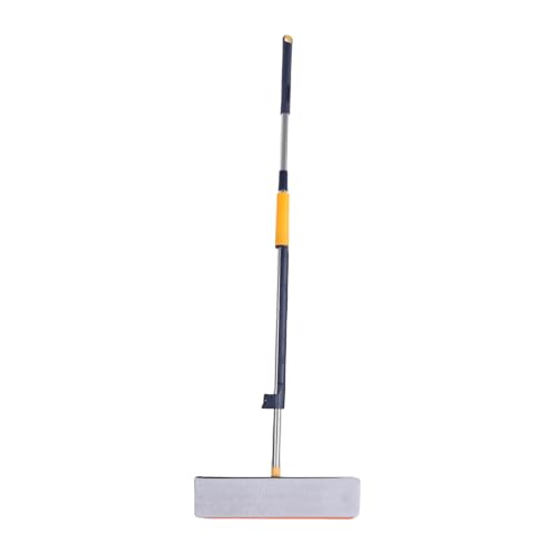 TARSHYRY Flat Mop with Scraper, 360 Degree Rotation Mop with Built in Scraper and Toothed Comb, Lightweight Floor with 6 Reusable Microfiber Pads, 54 Inch Adjustable (Dark Blue+6 Microfiber Reusable