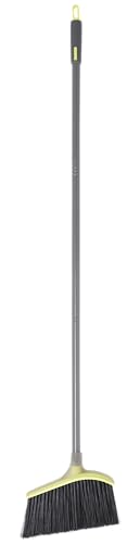 Casabella Wayclean Wide Angle Broom with Densely Packed Bristles, Gray - color: Gray