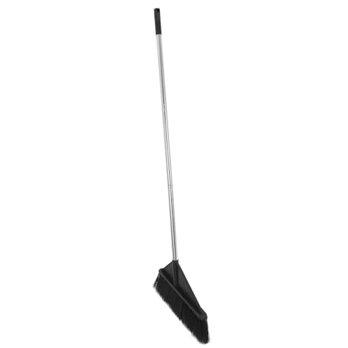 Stiff Bristle Push Broom with Long Handle, Hard Bristle Cleaning Tool for Home Yard Warehouse, Outdoor Floor Sweeping and Heavy Duty Use Style