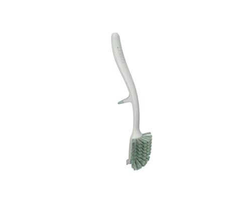 Joseph Joseph Edge Dish Brush with Integrated Sink Rest, Light Stone/Sage - color: Stone/Sage
