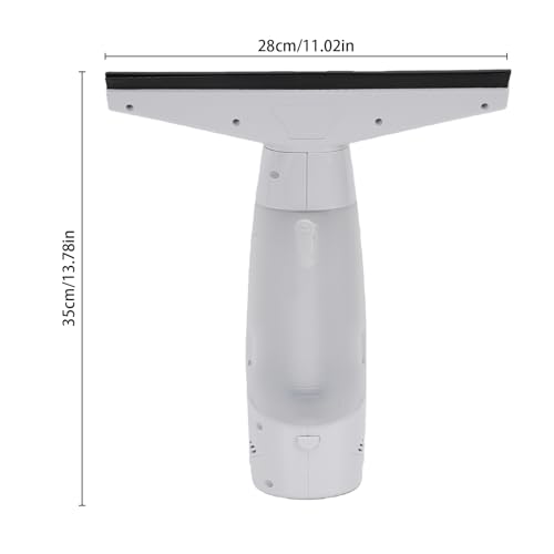 Hancaner Window Vacuum Squeegee, Window Cleaner Tool, Handheld Electric Glass Cleaner 2000Pa Powerful Suction with 11 in Squeegee Blade for Shower Doors Car Windshield (White) - color: White