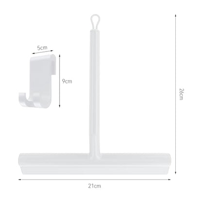 8 Inch Silicone Squeegee for Shower Glass with Hook，Shower Door Squeegee，Multi-Use Shower Squeegees (White) - color: White