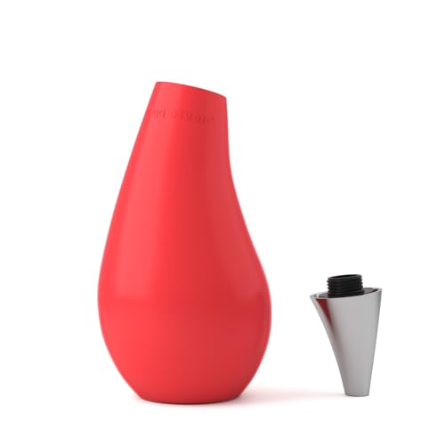 Kitchen Bathroom Counter top Squeezable Soap Dispensers Tear Drop Shape Bottle (Red, ~7oz) - color: Red, size: ~7oz