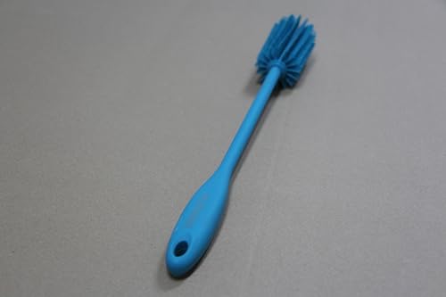 Silicone Bottle Brush, Water Bottle Cleaner Brush with Long Handle, Perfect for Cleaning Narrow Neck Containers, Vacuum Sports Bottle, Tumblers, Flask, Glassware (2 Pack, Turquoise)