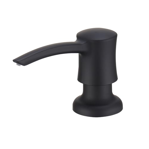 Soap Dispenser for Kitchen Sink, Built in Sink Soap Dispenser Long Spout Matte Black ABS Pump Head with 11 oz Soap Bottle - color: Matte Black