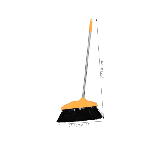 PRETYZOOM Stainless Steel Handle Soft Bristle Broom Dust Pan Wide Angle Floor Sweeper for Home Kitchen