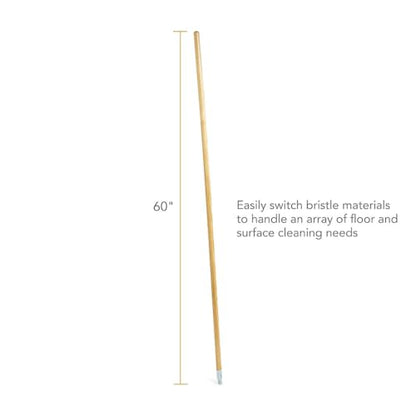 COASTWIDE Professional 60" Wood Push Broom Handle, Threaded Metal Tip - style: Metal Tip