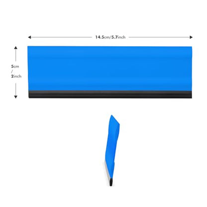 FOSHIO 6 Inch Rubber Squeegee for Kitchens, Glass, Shower and Car Windows, Film Installation Vinyl Scraper Tint Squeegee, Windshield Glass Cleaning Tool, Pack of 3 (Blue) - color: Pure Blue