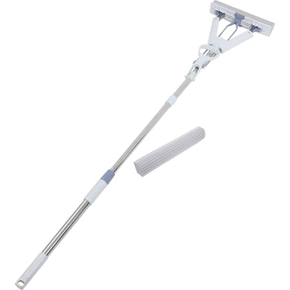 Cabilock Folding Household Sponge Mop 28cm Dual-use Wet and Dry Floor Cleaning Mop with Super Absorbent PVA Sponge Heads for Tile and Marble Floors