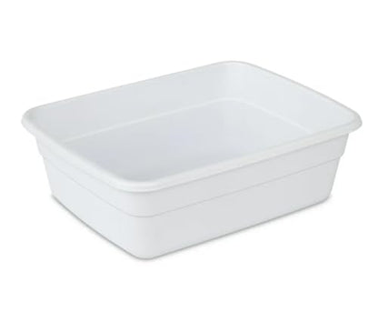 Plastic Wash Tub Dishpan Basin and Foot Bath for Soaking Feet, Laundry Hand Wash Bucket, Dish Pans for Washing and Storage Cleaning Supplies - 8 Qt - Heavy Duty - 2pack (White)