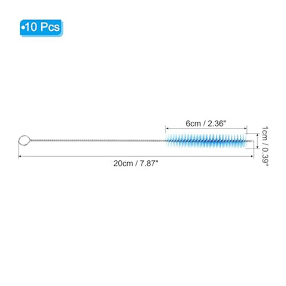PATIKIL 10"x9/16" Long Straw Brush, 10 Pcs Drinking Straw Cleaning Brush Nylon Pipe Tube Cleaner Brush for Cleaning Straws Pot Spout, Blue - color: Blue, size: 10"x9/16"