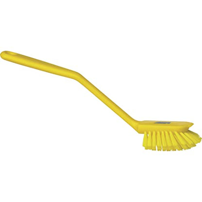 Remco 2 25/64 in W Dish Brush, Medium, 8 in L Handle, 3 1/8 in L Brush, Yellow, Plastic 42376-1 Each - color: Yellow