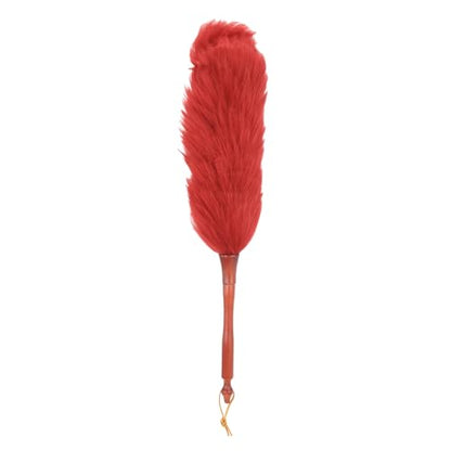 uxcell Wool Duster, 20.5" Natural Feather Cleaner Household Cleaning Duster with Solid Wooden Handle for Cleaning Fans Window Blinds Shelves Furniture, Red - color: Red, size: 20.5"