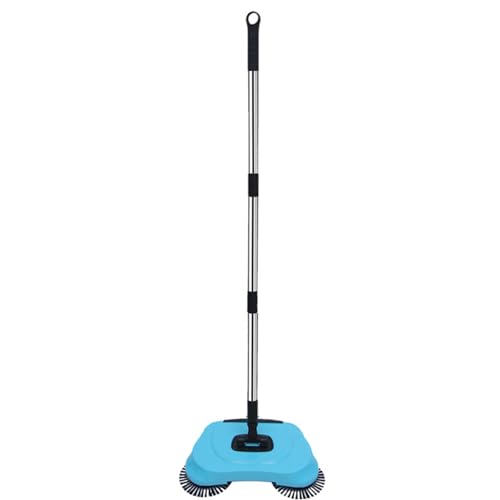 Hand Push Floor Sweeperr - Carpet Sweeperr Cleaner, Non Electric Vacuum Broom,Adjustable Handle Sweeperr, Floor Cleaning Tools, Manual Push Sweeperr, Indoor and Outdoor Sweeping Brush for Home - color: Blue