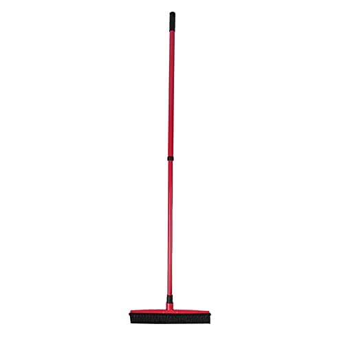 Pet Carpet Cleaning Brush, Rubber Hair Broom with Telescoping Handle, Red - Efficient Fur Removal, Easy Maintenance, Ideal for Pets and Homes (Red) - color: Red