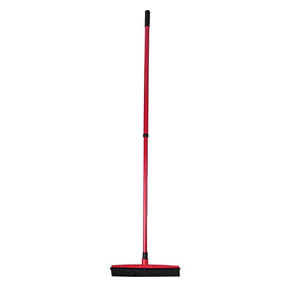 Pet Carpet Cleaning Brush, Rubber Hair Broom with Telescoping Handle, Red - Efficient Fur Removal, Easy Maintenance, Ideal for Pets and Homes (Red) - color: Red