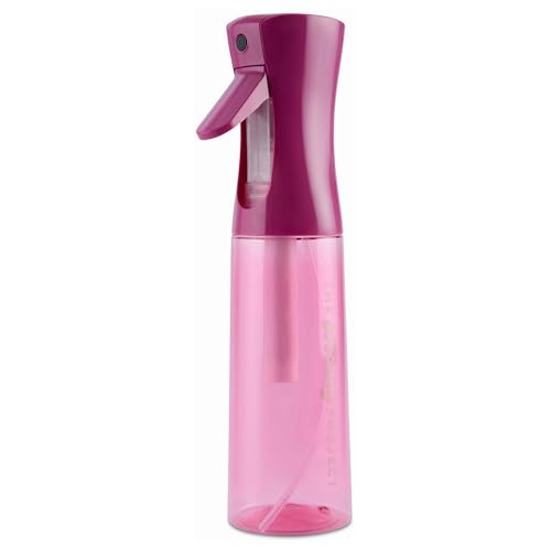 Spray Bottle Mister for Hair - Continuous Mister, Fine Water Mist, Trusted by Professional Salons & Barbers, 10.1oz - Clear Bottle (Fuscia) - color: Fuscia