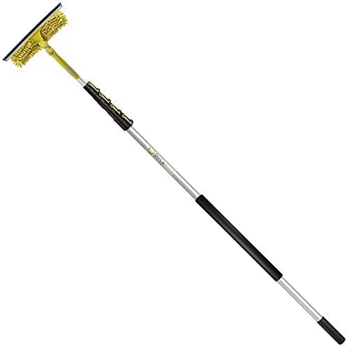 DOCA Telescoping Pole 7-30 Ft - Extension Pole for Cleaning, Feather Duster, Window Washing Kit, Paint Roller, Window Squeegee - High Reach Extendable Kit for Indoor & Outdoor - Squeegee Dual Plane - size: 30 Ft, style: Squeegee Dual Plane