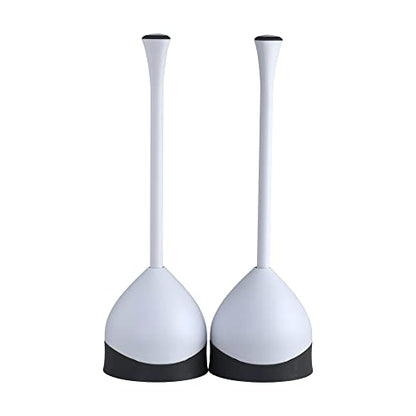 Clorox Toilet Plunger with Hideaway Caddy, Set of 2 – for Bathroom Organization and Storage, Bathroom Accessories, Toilet Unclogger, with Holder, White - size: 2-Pack