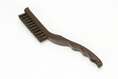 SPARTA Plastic Grout Brush, Crevice Brush with Hanging Hole for Cleaning Narrow Spaces, 9 Inches, Brown