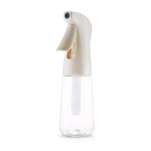 TANSHINE Continuous Spray Bottle for Hair,Ultra Fine Mist Water Hair Spray Bottles,Mister Spray Bottle,Refillable Plastic Sprayer for Hairstyling,Cleaning,Alcohol,Plants, Salons,6.8oz/200ml,Beige - color: Beige