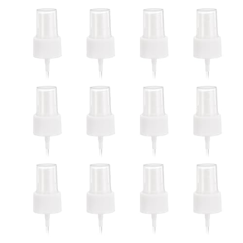 uxcell Spray Top 12Pcs 24/410 Plastic Fine Mist Reusable Replacement White | Spray Bottle Pump Plastic Top Reusable Replacement for Cosmetic Perfume and Body Sprays Bottle - color: White, size: 24/410