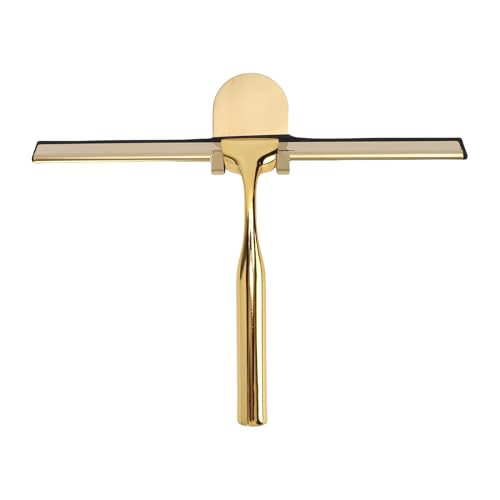 Stainless Steel Squeegee, All Purpose Shower Window Squeegee with Comfortable Non Slip Grip, for Glass Doors Tiles Windows Mirrors Home Commercial Automotive (Gold) - size: Gold