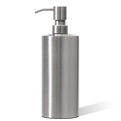 ARKTEK Large Stainless Steel Countertop Soap Dispenser - Rust and Leak Proof Liquid Hand Soap Pump Bottle for Kitchen, Bathroom and Countertop Hand Dish Lotion (20 Oz / 600 ml) - color: 666-sliver