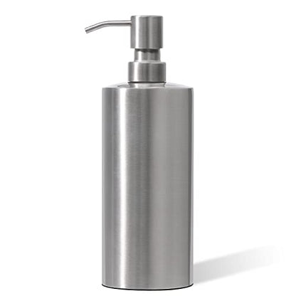 ARKTEK Large Stainless Steel Countertop Soap Dispenser - Rust and Leak Proof Liquid Hand Soap Pump Bottle for Kitchen, Bathroom and Countertop Hand Dish Lotion (20 Oz / 600 ml) - color: 666-sliver