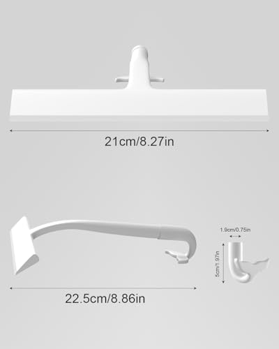 Shower Squeegee for Glass Doors, Whale Tail Hang Hook, 8 in Silicone Blade | Silent Streak-Free & No-Squeak, Ergonomic Grip, Multi-Surface Home Squeegee for Bathroom, Mirror, Window & Car Cleaner Tool - size: 8 Inch