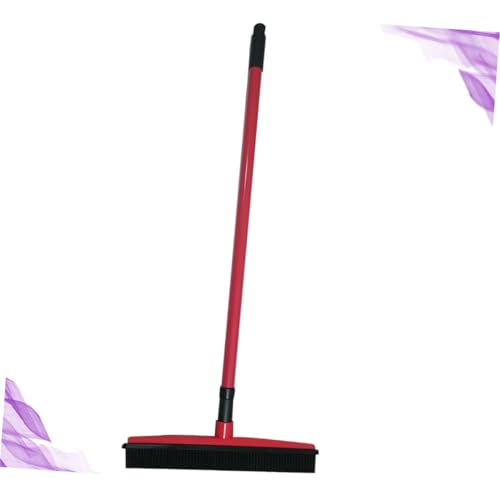Beaupretty PET Hair Removal Broom Long Handle Rubber Carpet Scraper for Dog Hair Cleaning Easy to Use Mop for Windows and Home Cleaning