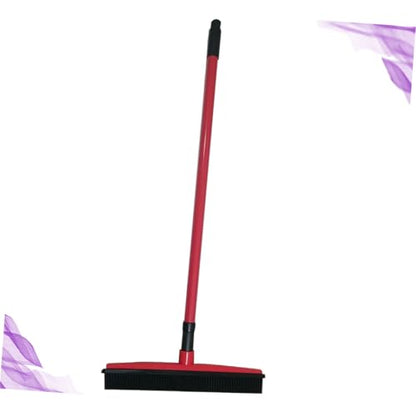 Beaupretty PET Hair Removal Broom Long Handle Rubber Carpet Scraper for Dog Hair Cleaning Easy to Use Mop for Windows and Home Cleaning
