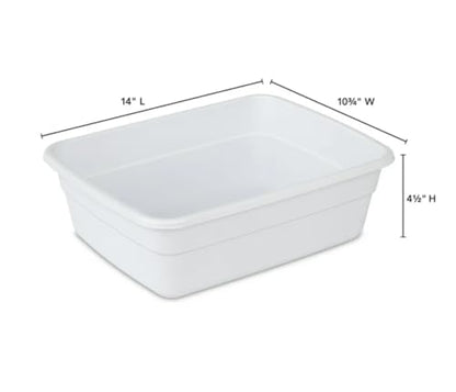 Plastic Wash Tub Dishpan Basin and Foot Bath for Soaking Feet, Laundry Hand Wash Bucket, Dish Pans for Washing and Storage Cleaning Supplies - 8 Qt - Heavy Duty - 2pack (White)
